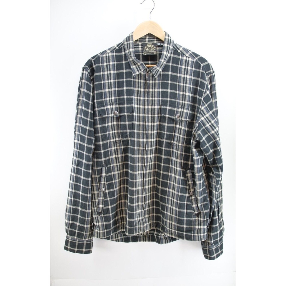Roland‎ Sands Design Mens Large Black Maverick Flannel Full Zip